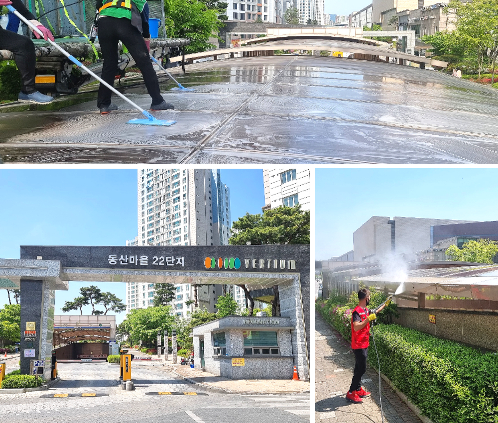 파주시 외부 건물청소 - 새 빌딩의 아름다움을 유지하세요 관한 작업사진입니다.