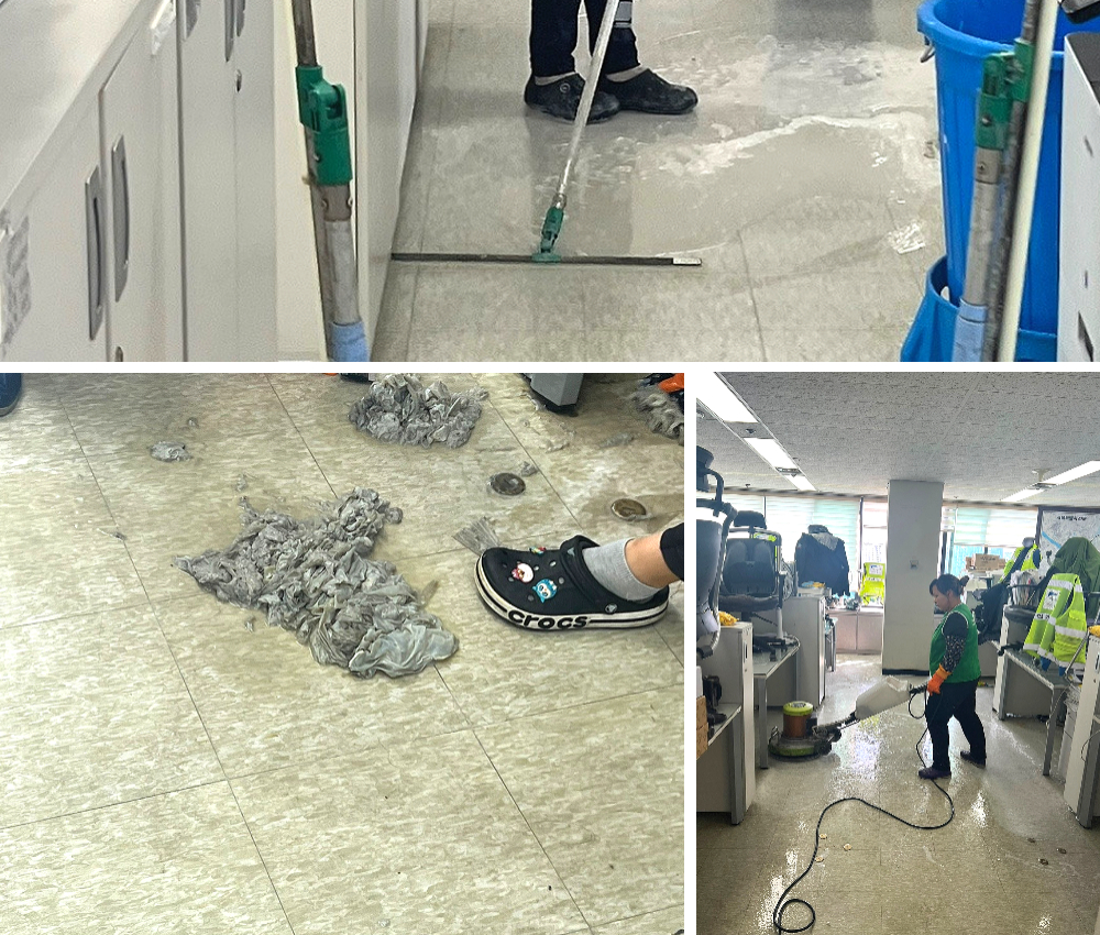 파주 사무실 퇴실 후 바닥 원상 복구 서비스 - 깨끗하고 아름다운 환경을 되찾으세요 관한 작업사진입니다.